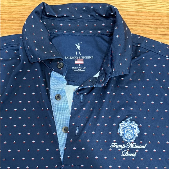 Fairway & Greene Navy Polo with Light Blue Contrast Trim - Picture 2 of 3